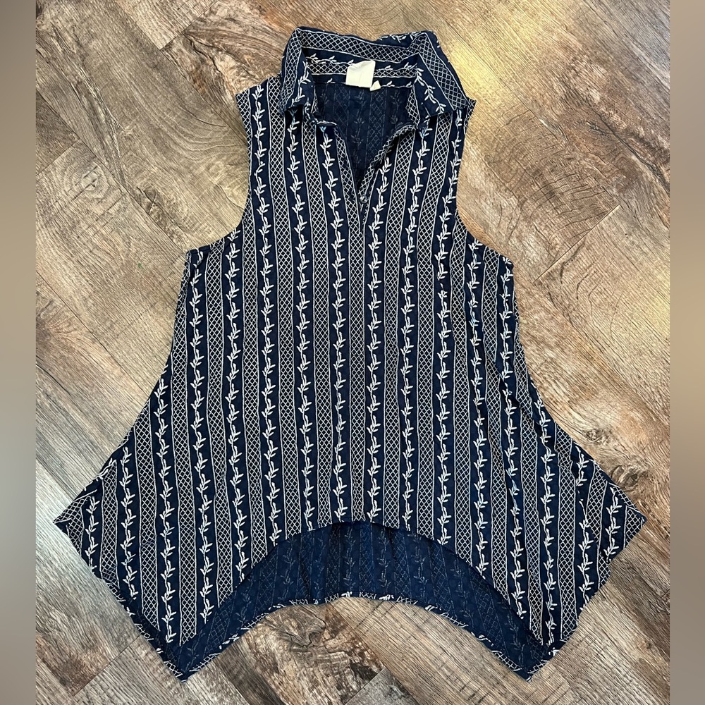 White Crow Navy Blue Tank Top Blouse